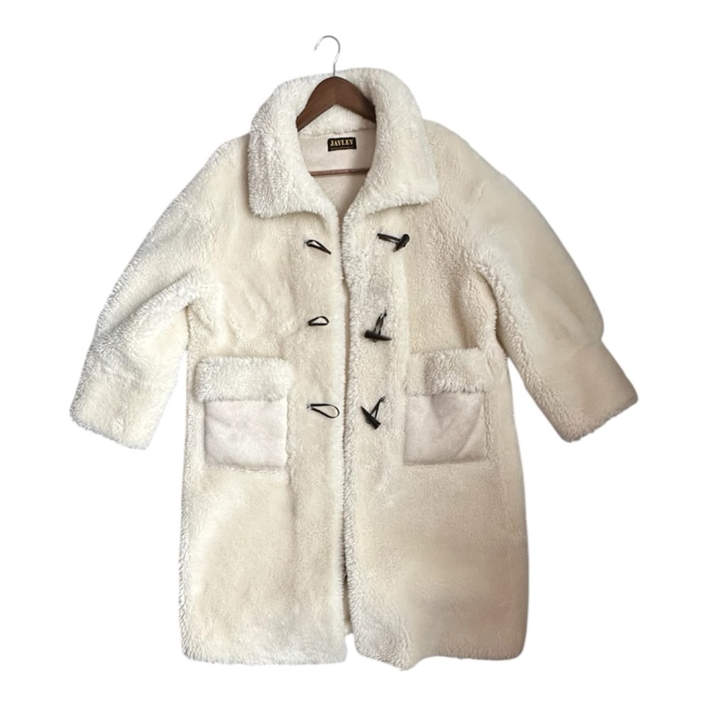 Cream teddy shearling coat